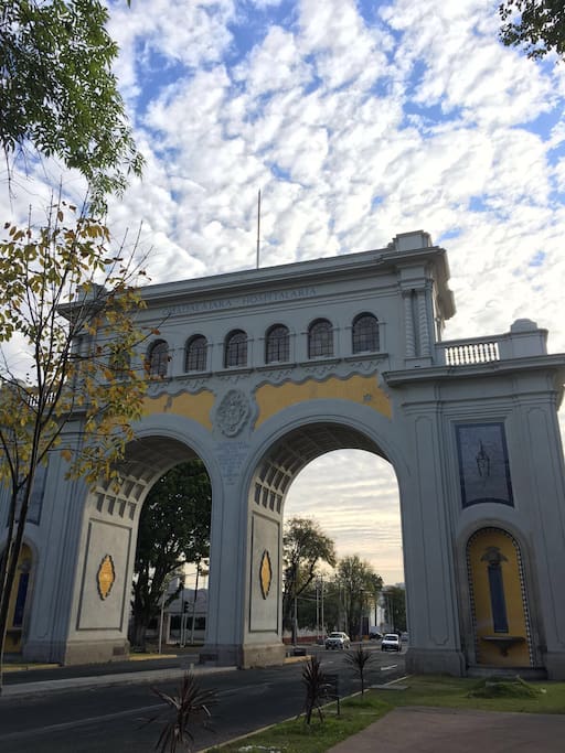 Los Arcos de Guadalajara are a pair of majestic arches in the city of Guadelajara. In the tradition of the Arc de Triomphe in Paris, the arches were originally designed as an extravagant entrance to the city but the metropolis gradually expanded around them over the years.