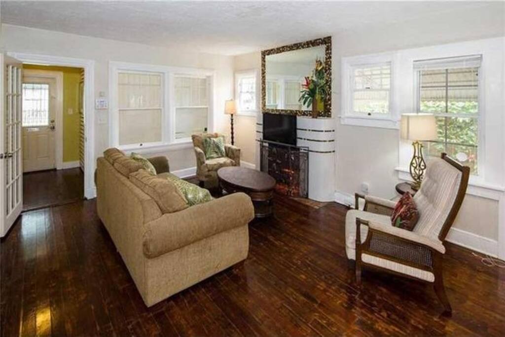 Living Room with Queen Convertible Sofa Bed