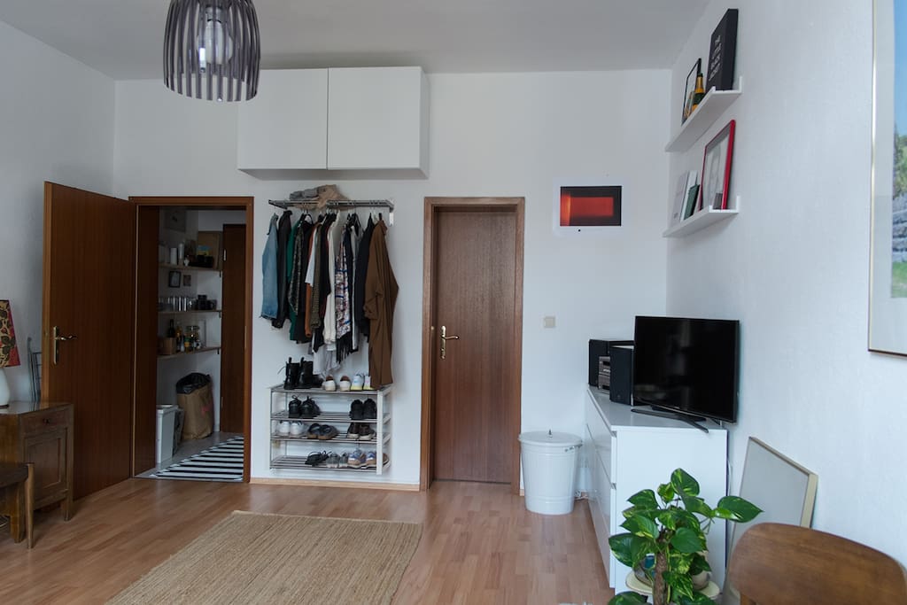 living room with television and stereo