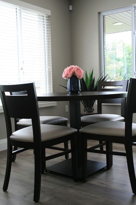Fresh, bright breakfast table