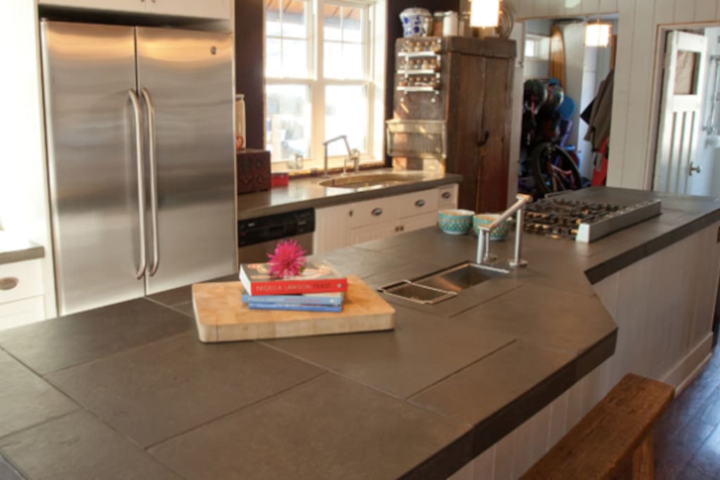 Shared Kitchen 11' Island, Full sized fridge to share