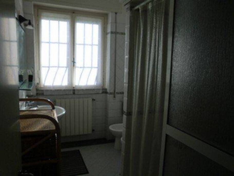 ampio bagno con doccia