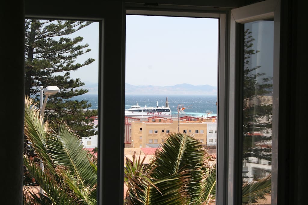 the ferry from Morrocco from the bedroom