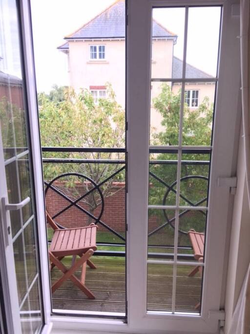 Private balcony overlooking private gardens