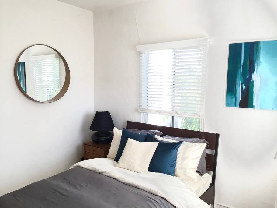 Full-sized bed with 1500-thread count duvet cover