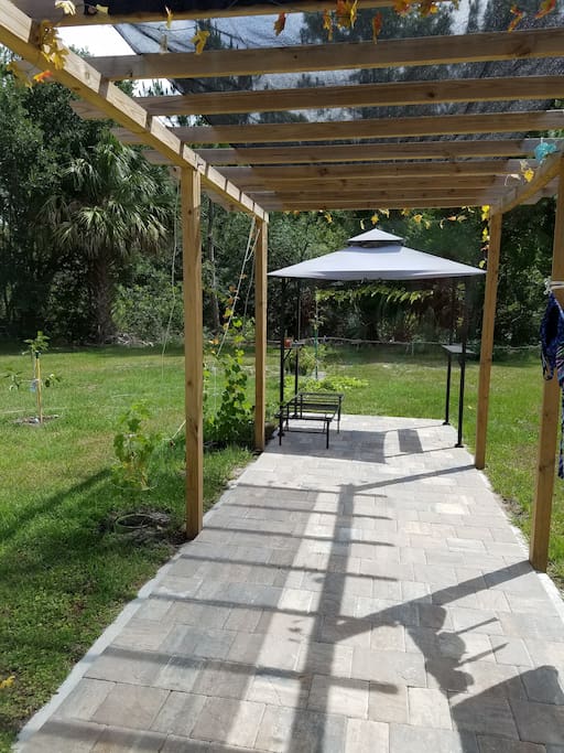 Quiet backyard, yoga mat is available