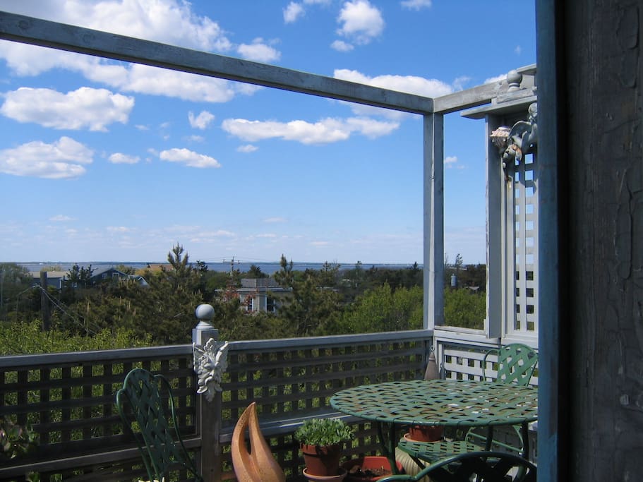 Back deck with views of the Bay