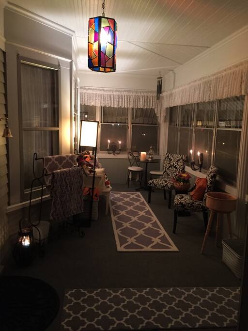 Front porch on Halloween