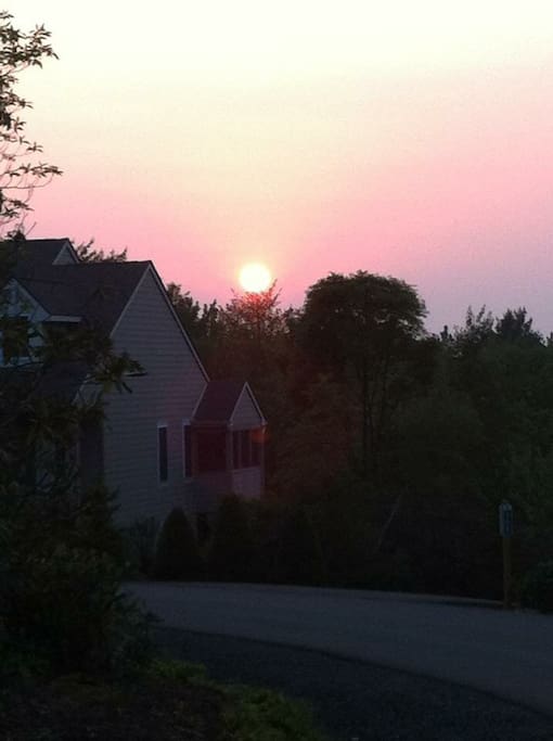Sunset over our home