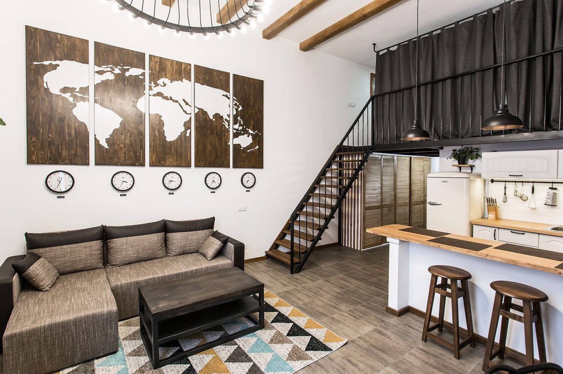 Two level apartment for 4 people.