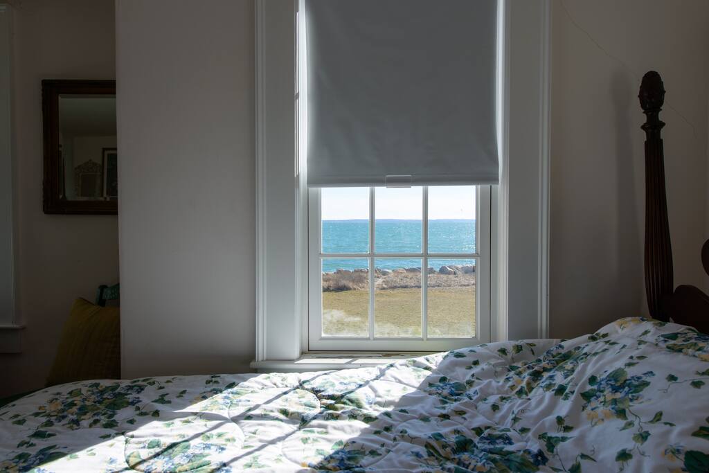 Westernmost bedroom, facing south toward sun, Martha's Vineyard, Vineyard Sound.