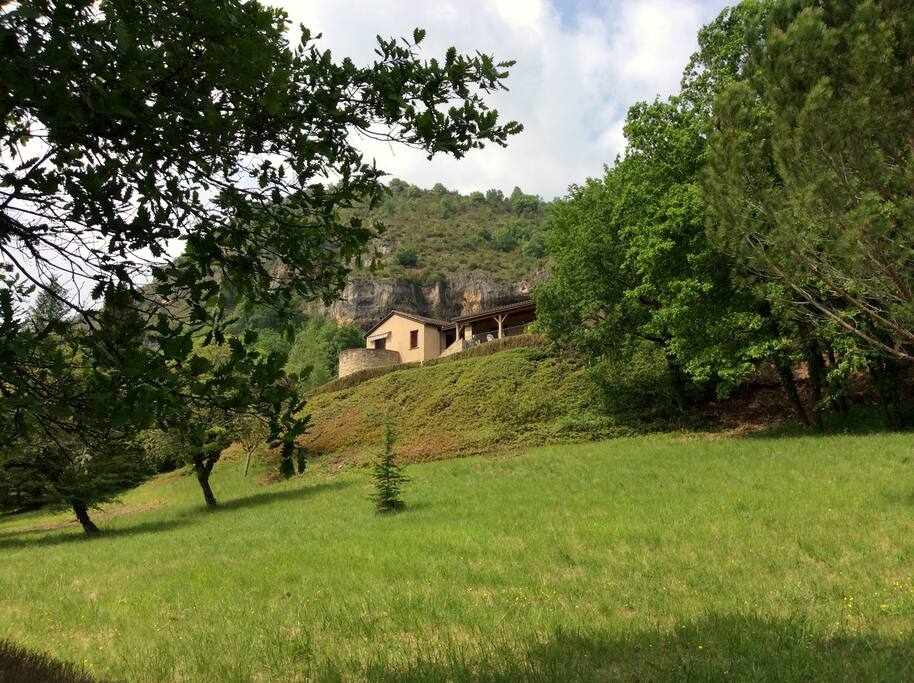 Vue de la maison et de son terrain