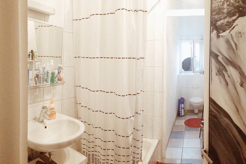 the bathroom