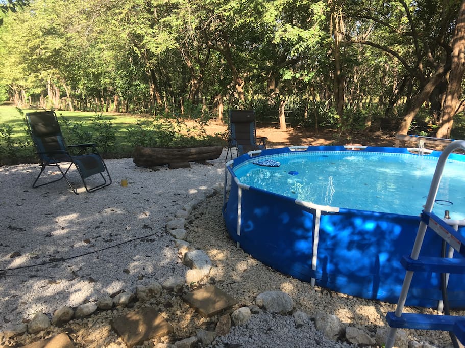 Our lovely and small pool area, perfect to share a drink or a safe afternoon with your family