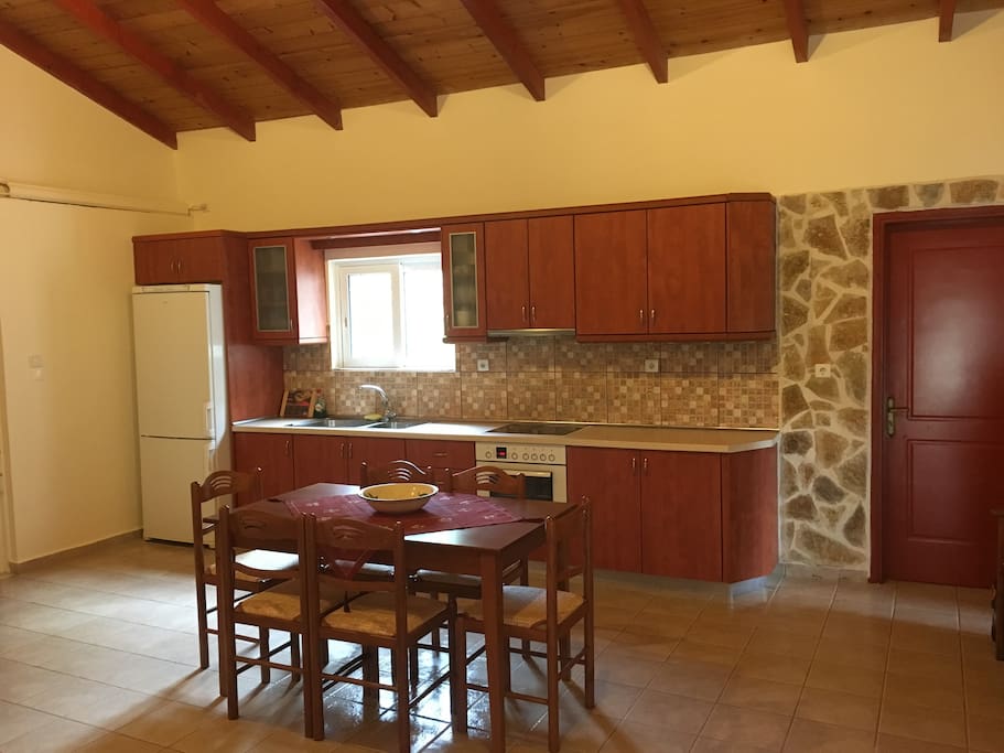 kitchen area.