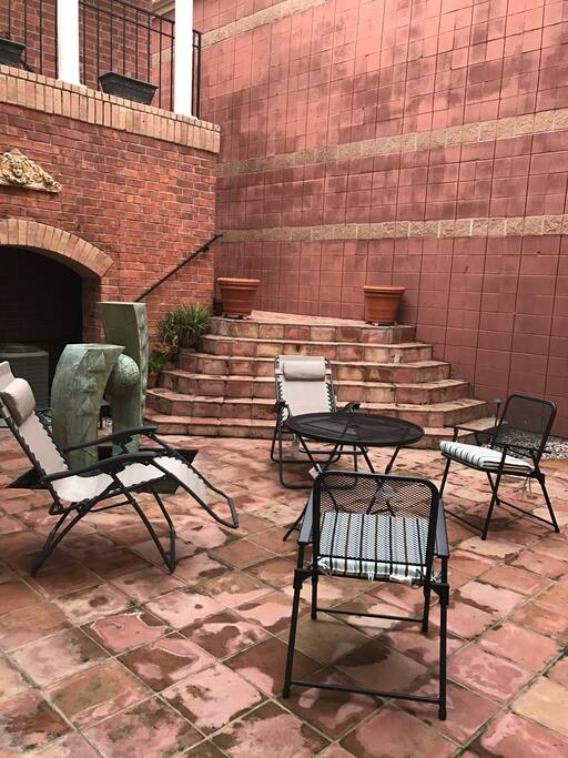 Private outdoor courtyard in the middle of the property
