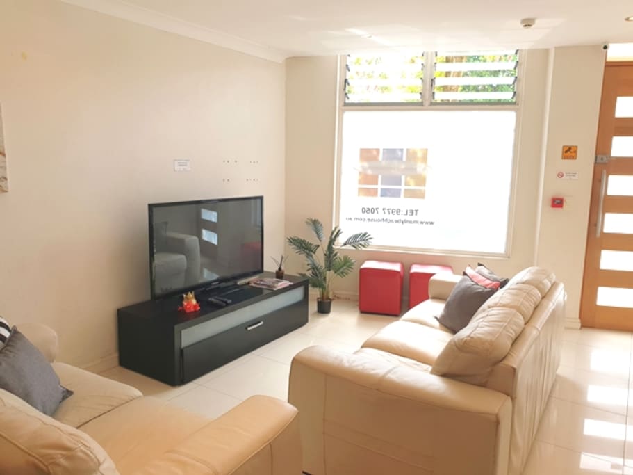 Living room with cable TV (shared area).