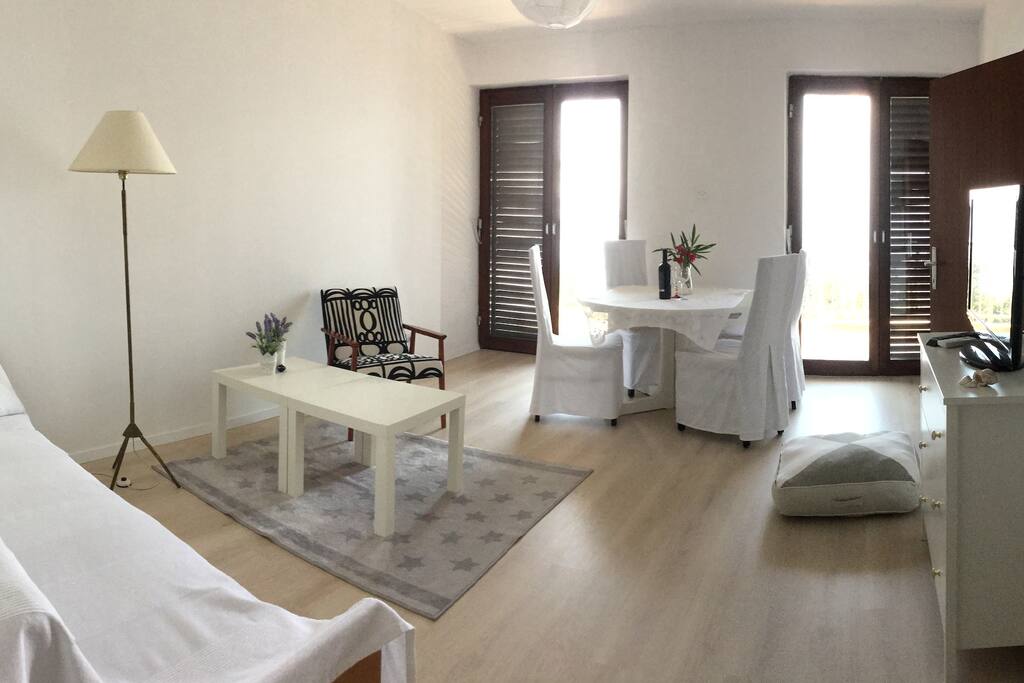 Living room with the sofa bed