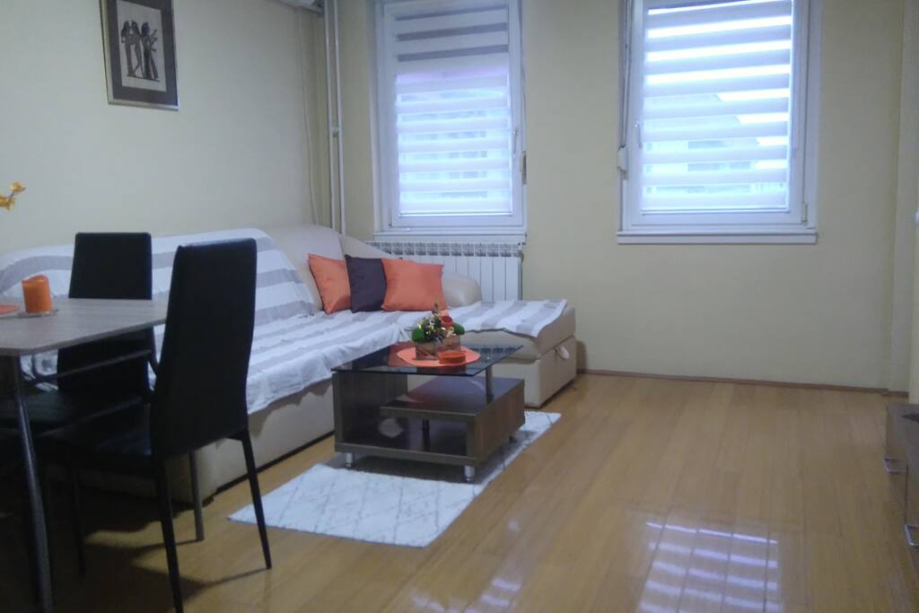 Living area with kitchen