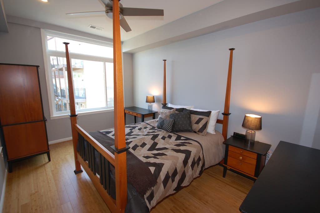 Queen Bedroom, 2nd floor rear of the house. All bedrooms have attached private bath's