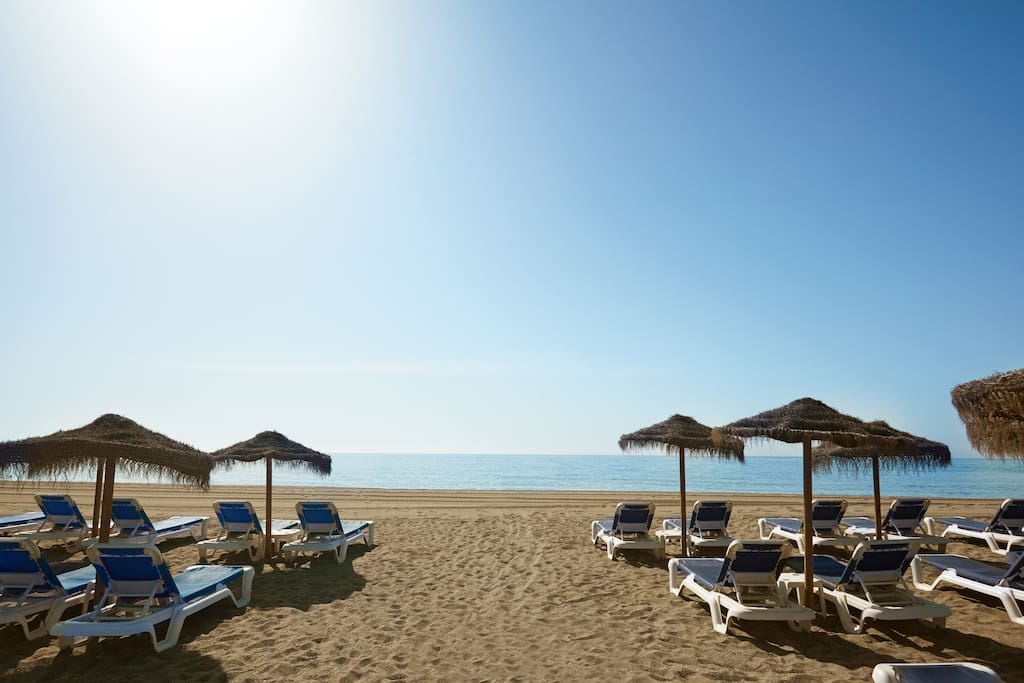 Beach infront of urbanization