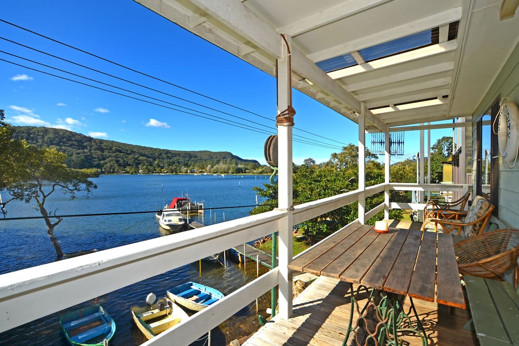 Beer and prawns on the verandah