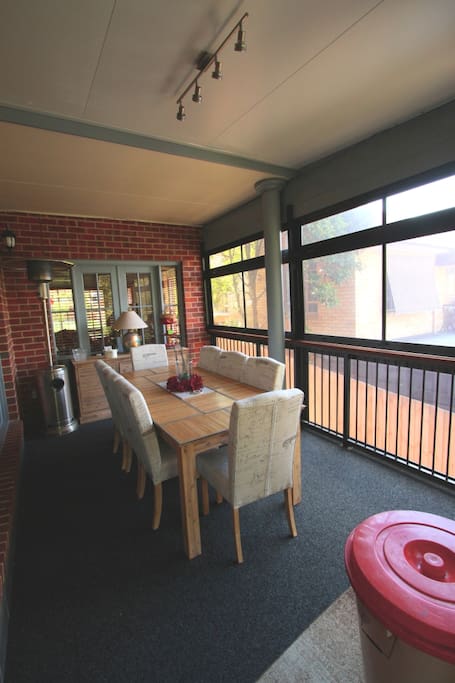 The Dining Area in the covered Entertainment Deck area.