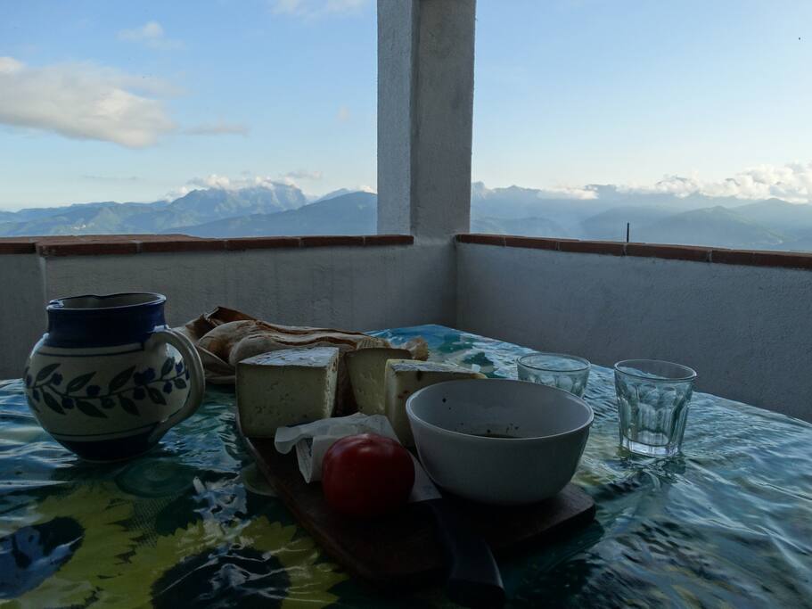 Our covered terrace with the most stunning views!