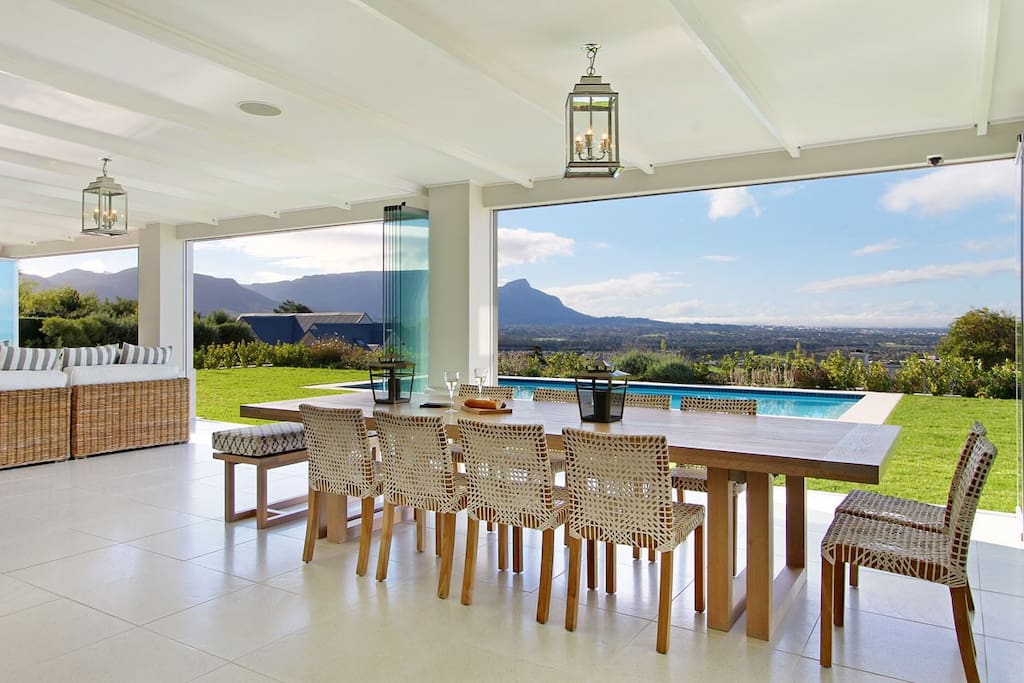 Patio and view over cape town