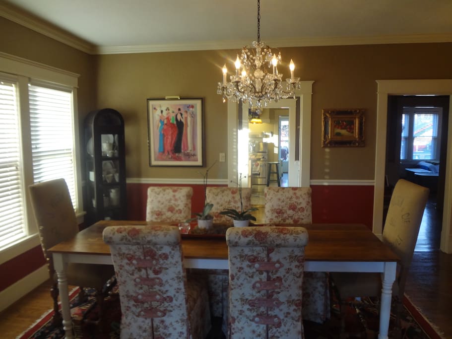 Beautiful formal dining room seats up to 8 people