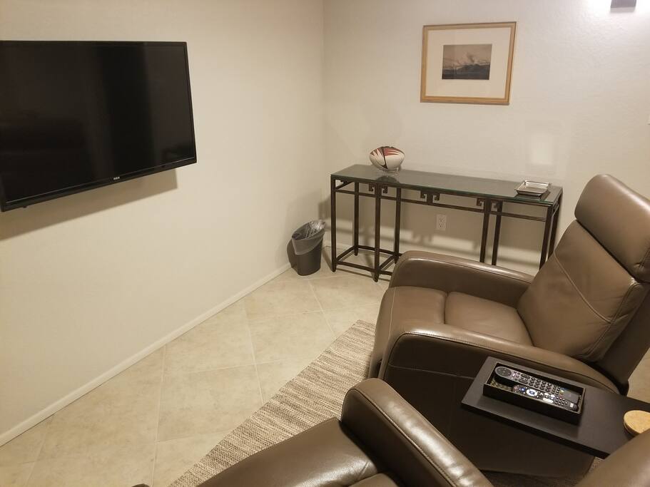 Media Room with leather recliners