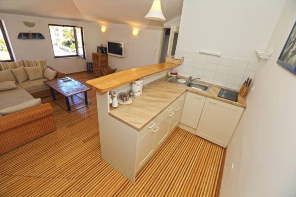 Kitchen with the living room
