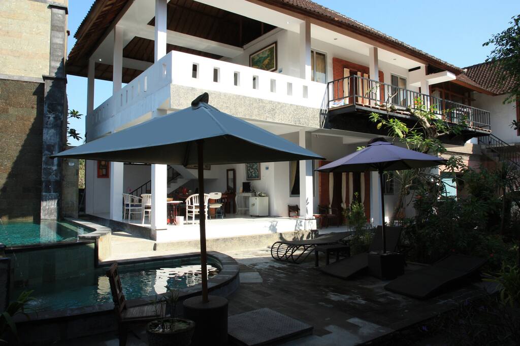pool and building