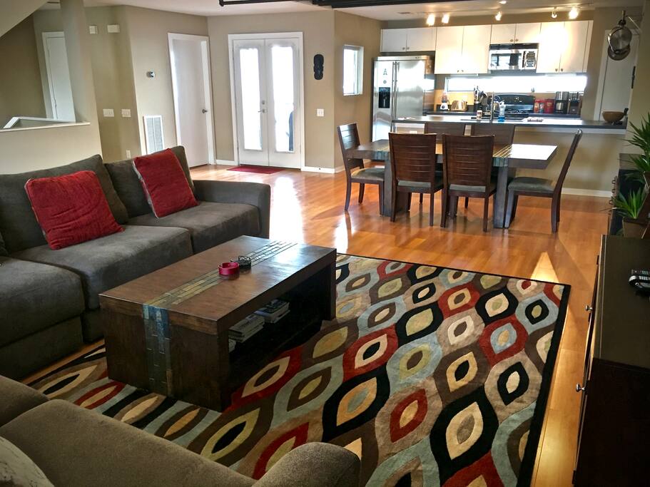 2nd floor living room, dining area and kitchen make for a great place to relax