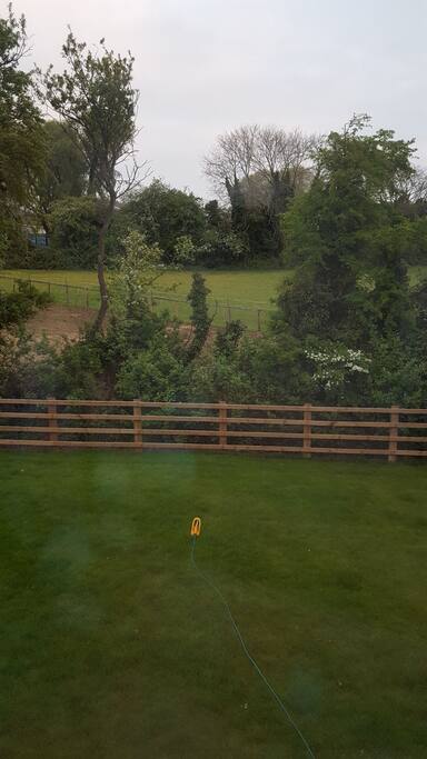 Our garden overlooking a paddock