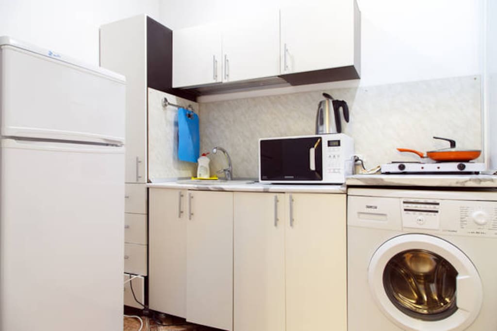 Very well equipped kitchen,tiles for cooking, refrigerator, microwave,kettle, dishes - everything you could to prepare your favorite food or try the local delicacies without leaving home
