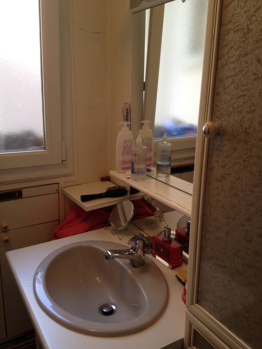 salle de bain avec cabine de douche
