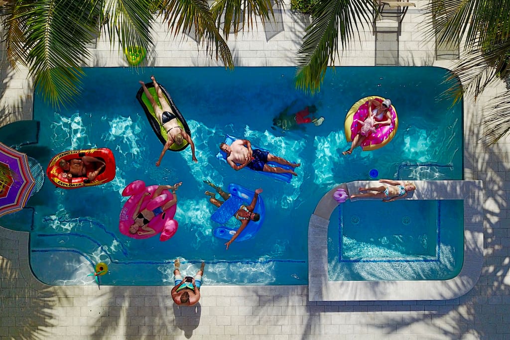 Backyard pool from above