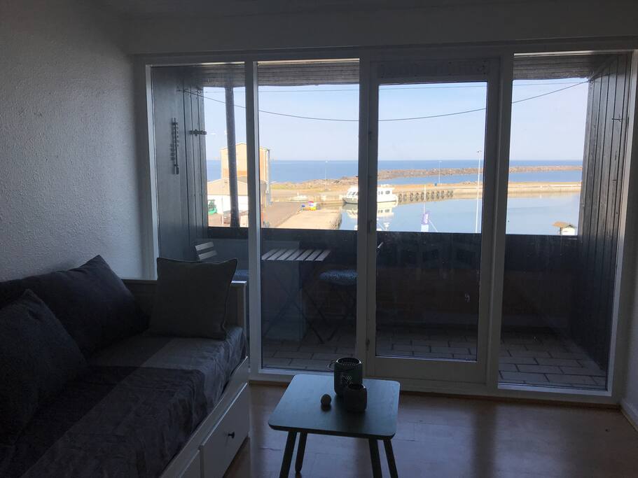 Stue med komfortabel sovesofa