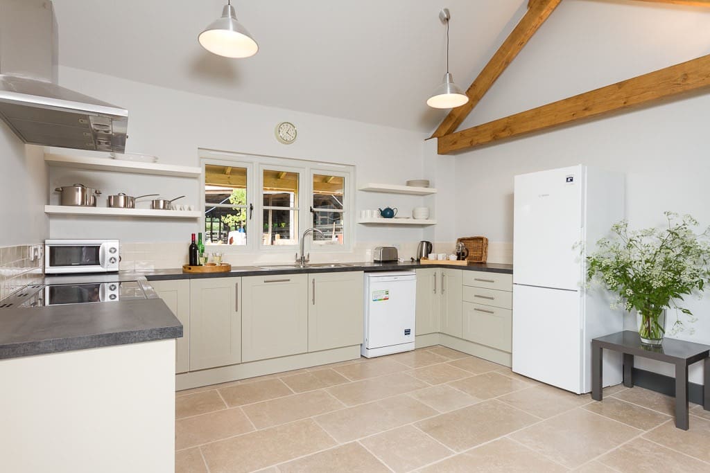 Fitted kitchen in living area