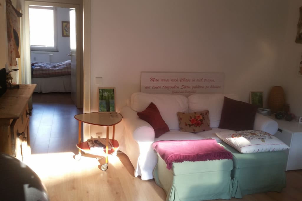 sun until 7/8 pm... cozy couch
