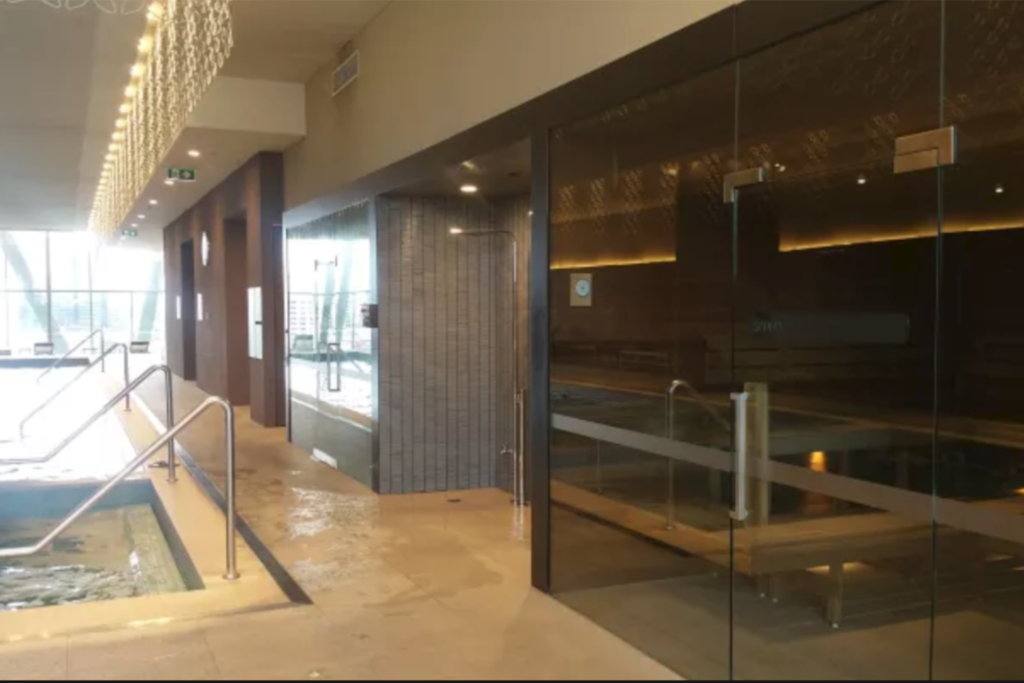 Sauna and steam room.