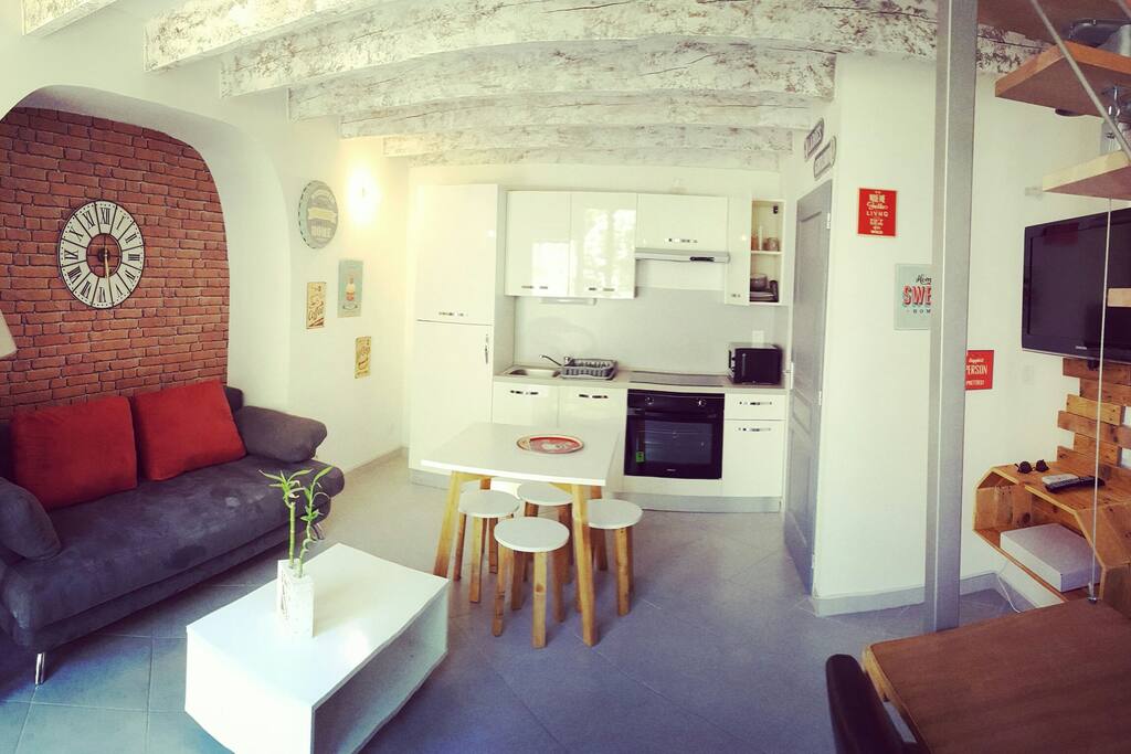 Cuisine ouverte sur salon