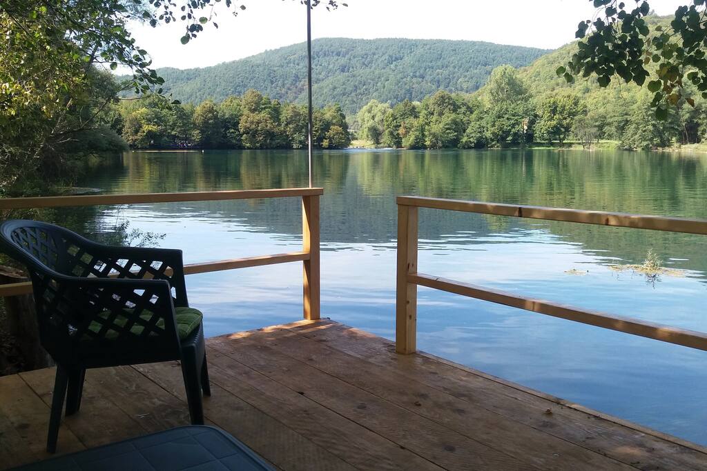 Private river deck