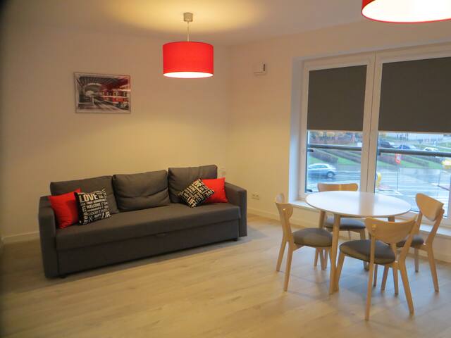 Poznan Black Red apartment