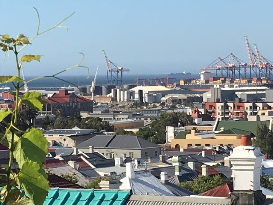 Wonderful views from the top level over the picturesque Woodstock roofscape to the working harbour beyond