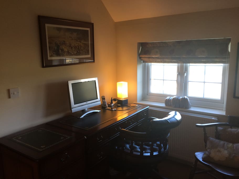 Study space available with free WiFi and views across the Village Cricket Pitch and the fields beyond.