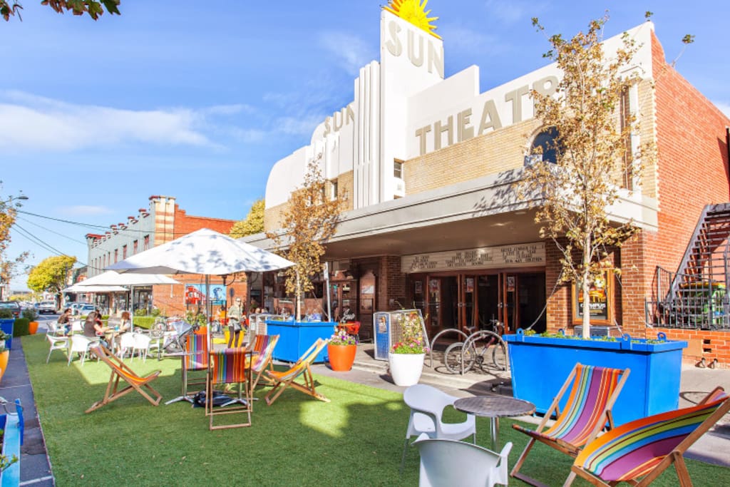 Yarraville's pop-up park. Enjoy a wine, a gourmet burger or some frozen yogurt while soaking up the atmosphere.