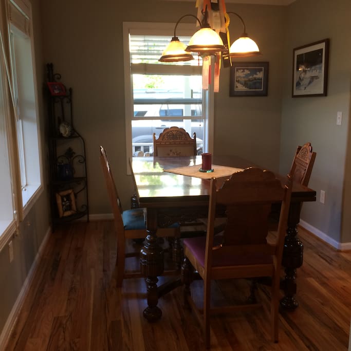 Dining room greets you as you walk in the door.