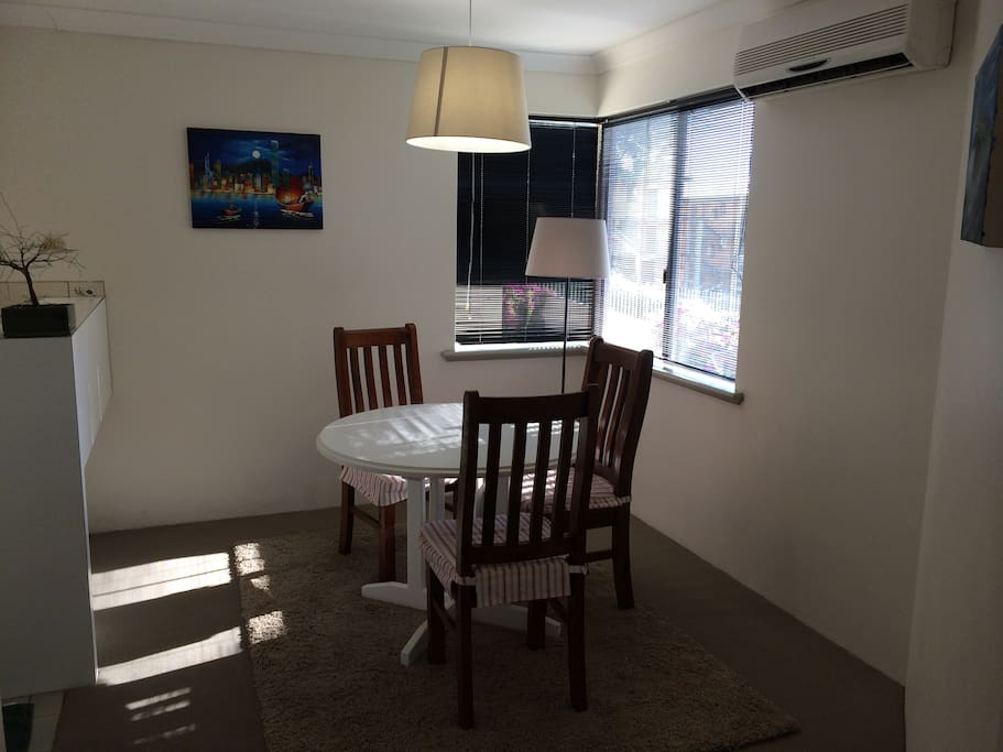 Dining area seats 4 people